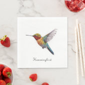 カラフル飛んでいるHummingbird pointillisisも スタンダードランチョンナプキン (インサイチュ)
