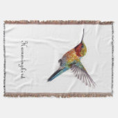 カラフル飛んでいるHummingbird pointillisisも スローブランケット (正面)