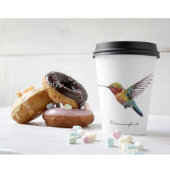 カラフル飛んでいるHummingbird pointillisisも 紙コップ