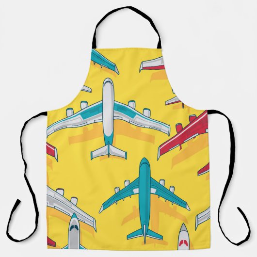 カラフル飛行機スカイ:ヴィンテージ航空機 エプロン (正面)