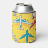 カラフル飛行機スカイ:ヴィンテージ航空機 缶クーラー (缶裏面)