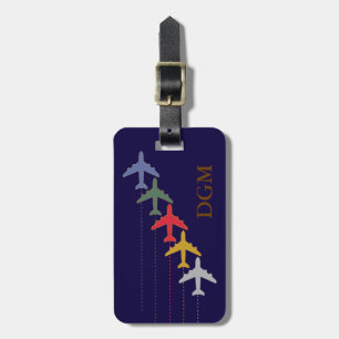 カラフル飛行機パーソナライズされた ラゲッジタグ