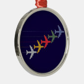 カラフル飛行機 メタルオーナメント (右)