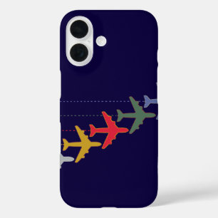 カラフル飛行機 iPhone 16ケース