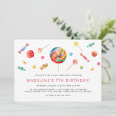 カラフル飴 |レインボー棒つきキャンデー誕生会 招待状 (スタンド正面)