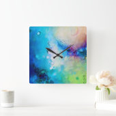 カラフル飾り時計 スクエア壁時計 (ホーム)