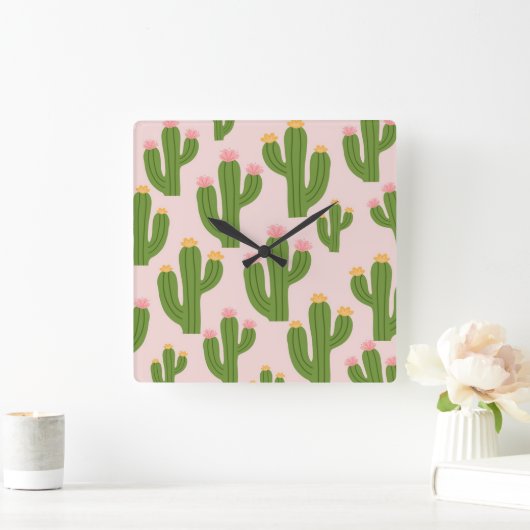 カラフル飾り時計 スクエア壁時計 (ホーム)