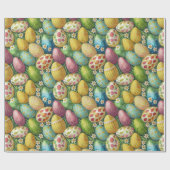 カラフル飾イースター卵ID1012 ラッピングペーパー (フラット)