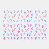 カラフル馬の模様 ラッピングペーパーシート (正面3)