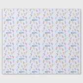 カラフル馬の模様 ラッピングペーパー (フラット)