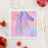 カラフル馬パーソナライズされた スタンダードランチョンナプキン (インサイチュ)