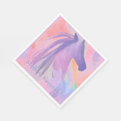 カラフル馬パーソナライズされた スタンダードランチョンナプキン (角)