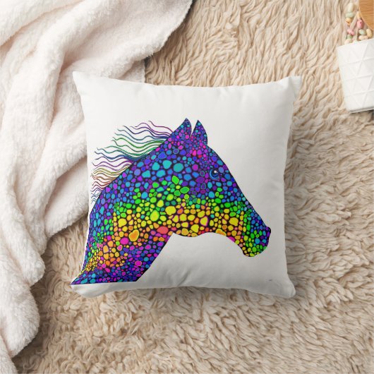 カラフル馬 クッション (ブランケット)