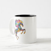 カラフル馬 ツートーンマグカップ (正面左)