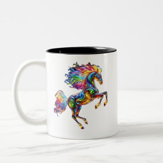 カラフル馬 ツートーンマグカップ (左)