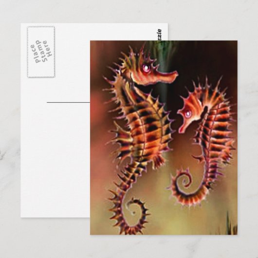 カラフル馬 ポストカード (正面/裏面)