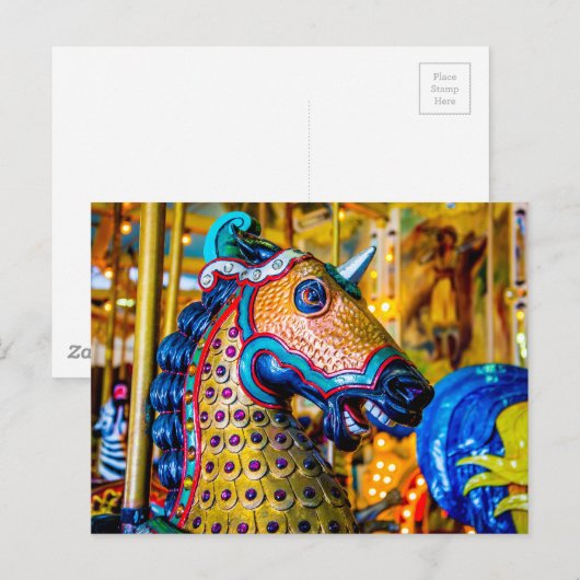 カラフル馬 ポストカード (正面/裏面)