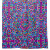 カラフル魅力的曼荼羅の継ぎ目のないパターン シャワーカーテン (正面)