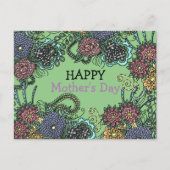 カラフル魅力的花の母の日 ポストカード (正面)