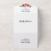 カラフル魅力的Bohoの結婚花 オールインワン招待状 (外側)