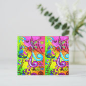 カラフル魔法きのこ葉書 ポストカード (スタンド正面)