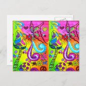 カラフル魔法きのこ葉書 ポストカード (正面/裏面)