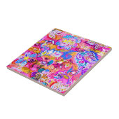 カラフル魔法抽象芸術フローラ タイル (側面)