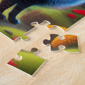 カラフル魔法林の幻想的な猫 ジグソーパズル (側面)