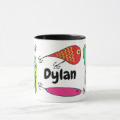 カラフル魚釣りルース名コーヒーマグ マグカップ (中央)