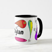 カラフル魚釣りルース名コーヒーマグ マグカップ (正面右)