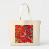 カラフル魚釣り網大型トートバッグ ラージトートバッグ (正面)