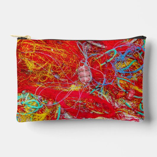 カラフル魚釣り網 アクセサリーポーチ (正面)