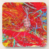 カラフル魚釣り網 コースター (正面)