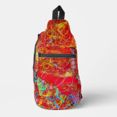 カラフル魚釣り網 スリングバッグ (正面)