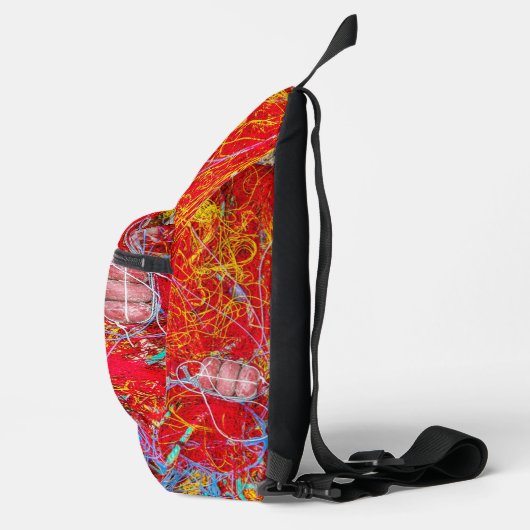 カラフル魚釣り網 スリングバッグ (右)