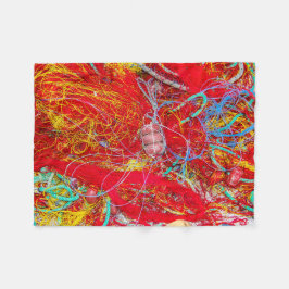 カラフル魚釣り網 フリースブランケット