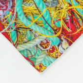 カラフル魚釣り網 フリースブランケット (角)