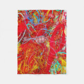 カラフル魚釣り網 フリースブランケット (正面)