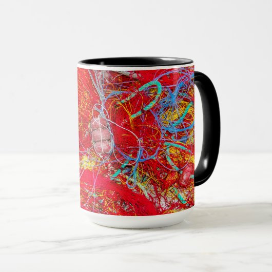 カラフル魚釣り網 マグカップ (正面右)