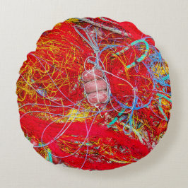 カラフル魚釣り網 ラウンドクッション