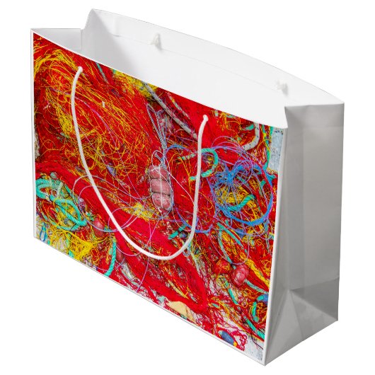 カラフル魚釣り網 ラージペーパーバッグ (裏面アングル)