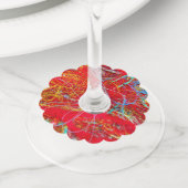 カラフル魚釣り網 ワイングラスタグ (クローズアップ)