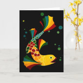 カラフル魚 カード (黄色い花)