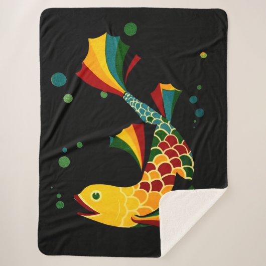カラフル魚 シェルパブランケット (正面)
