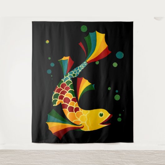 カラフル魚 タペストリー (正面)