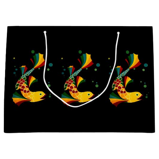カラフル魚 ラージペーパーバッグ (正面)