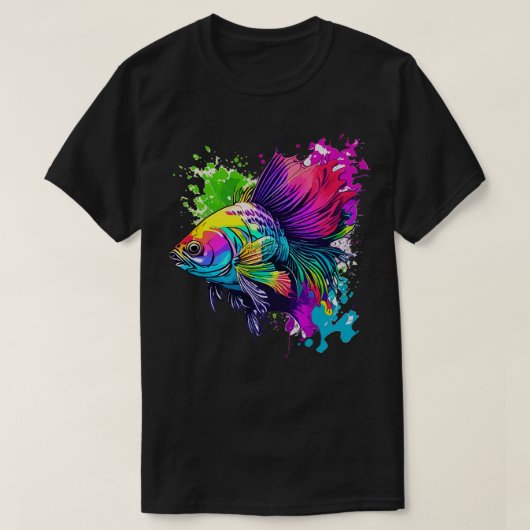 カラフル魚 Tシャツ (デザイン正面)