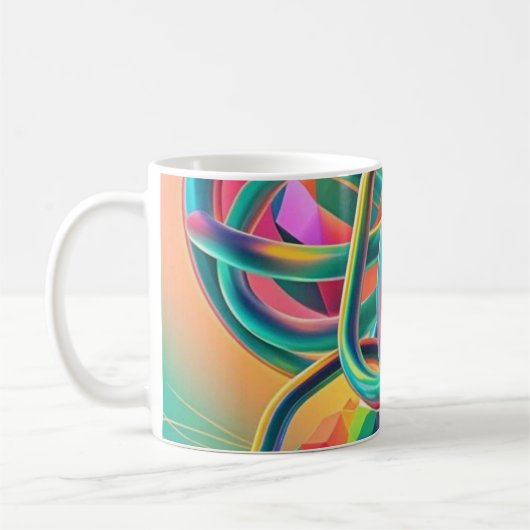 カラフル鮮やかお洒落と抽象芸術作品 コーヒーマグカップ (左)