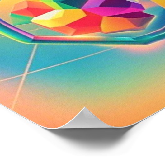 カラフル鮮やかお洒落と抽象芸術作品 ポスター (角)