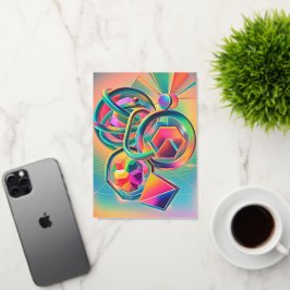 カラフル鮮やかお洒落と抽象芸術作品 箔グリーティングカード